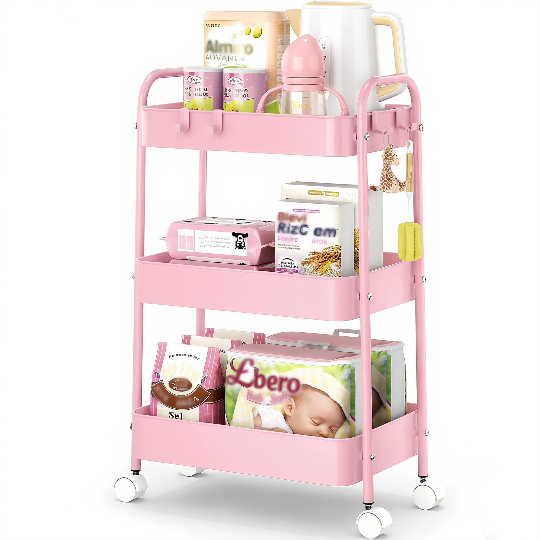 Baby Nursery Modern - Chariot de rangement à 3 niveaux