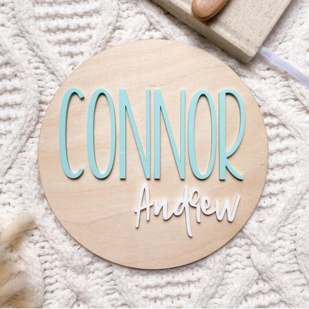 Baby Nursery Name - Plaque d'annonce de naissance personnalisée –