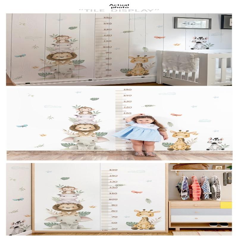 Baby Nursery Jungle Wallpaper - Autocollant de croissance pour enfants, règle