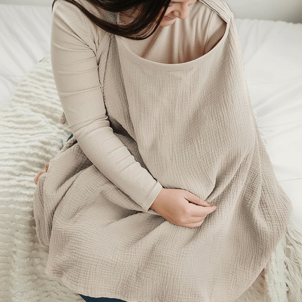 Nursing Cover Breastfeeding - Couverture d'allaitement respirante en mousseline de