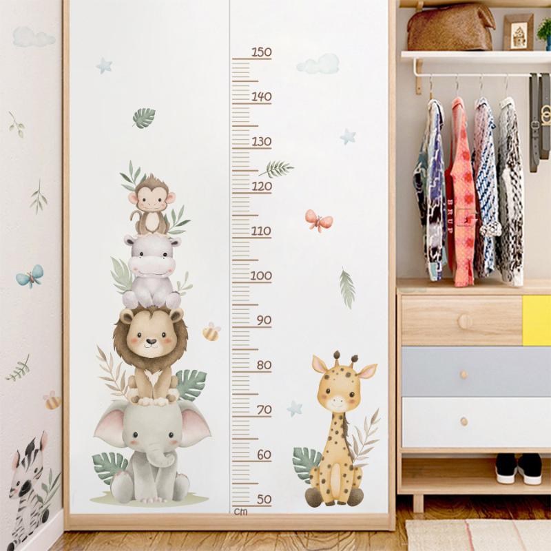 Baby Nursery Jungle Wallpaper - Autocollant de croissance pour enfants, règle