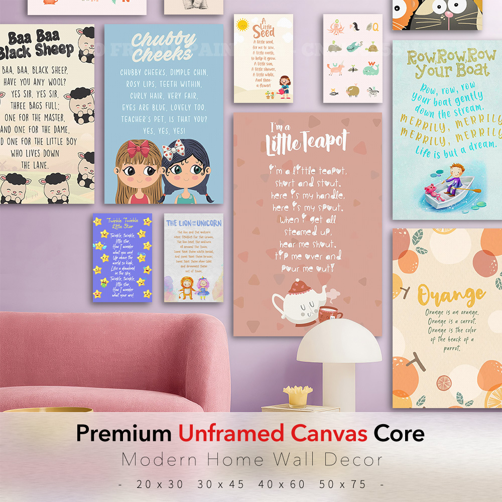 Baby Nursery Rhymes - Affiche sur toile avec chansons de
