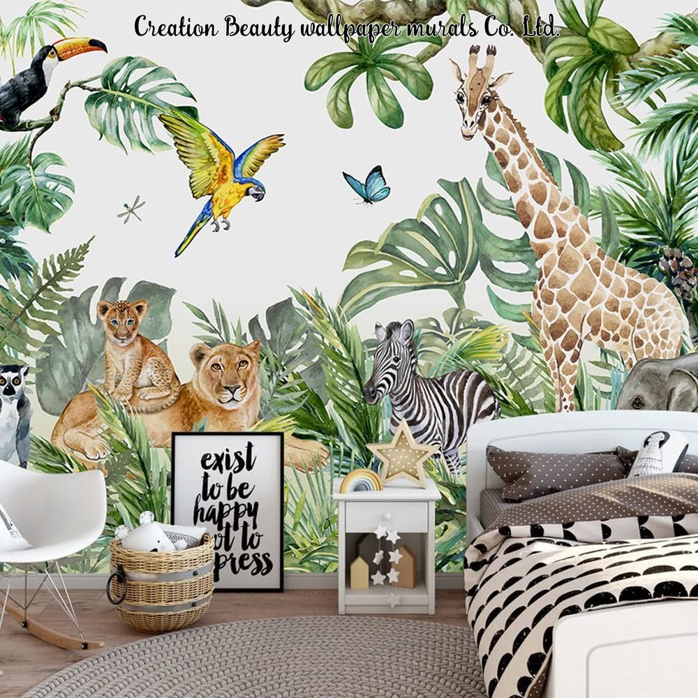 Baby Nursery Jungle Wallpaper - Papier peint mural animaux de la