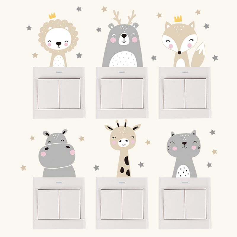 Baby Nursery Sets - Autocollants muraux pour interrupteur d'animaux de