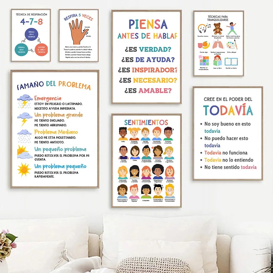 Baby Nursery In Spanish - Affiche murale nordique pour chambre d'enfant,