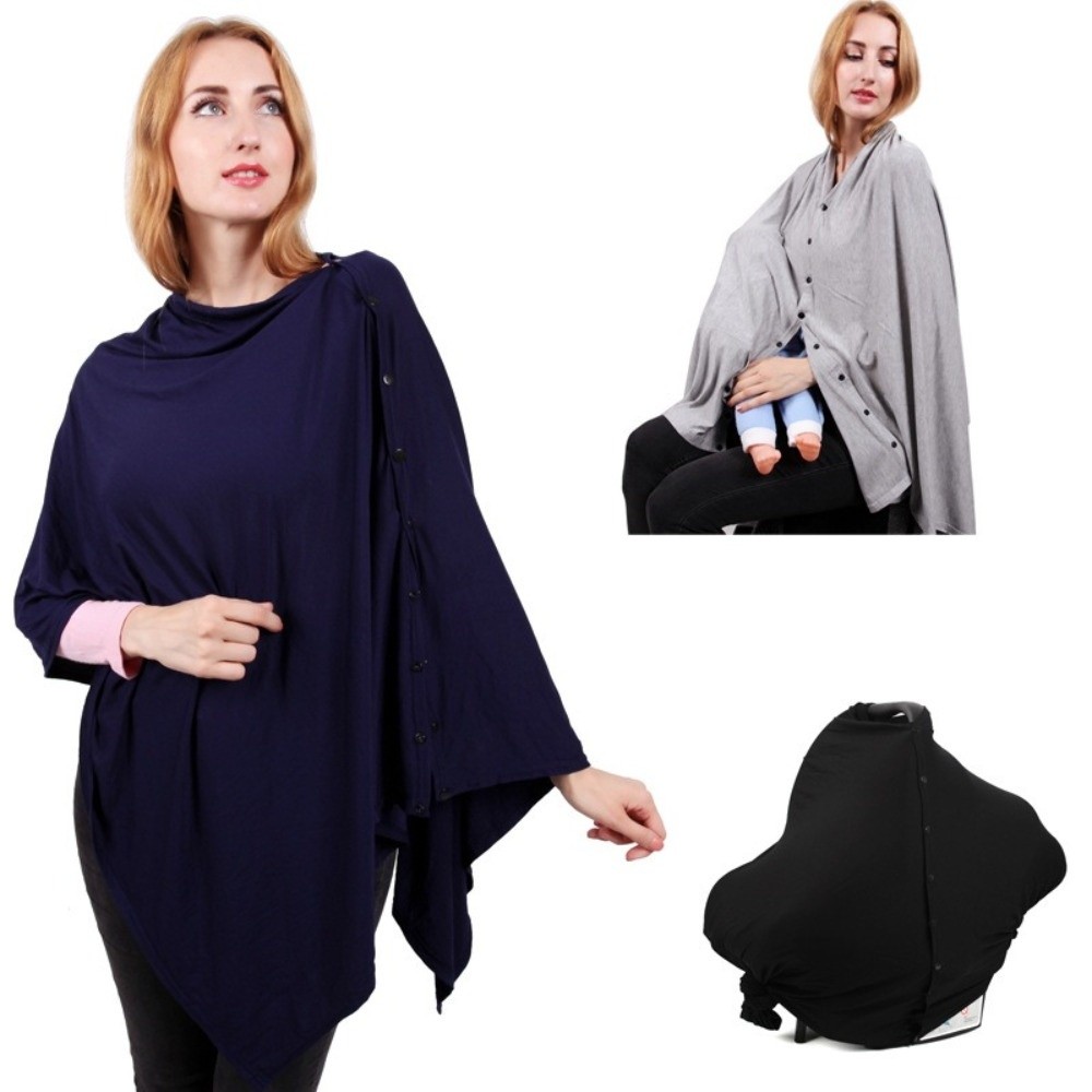 Nursing Cover Breastfeeding - Couverture d'allaitement confortable avec boutons anti-exposition,