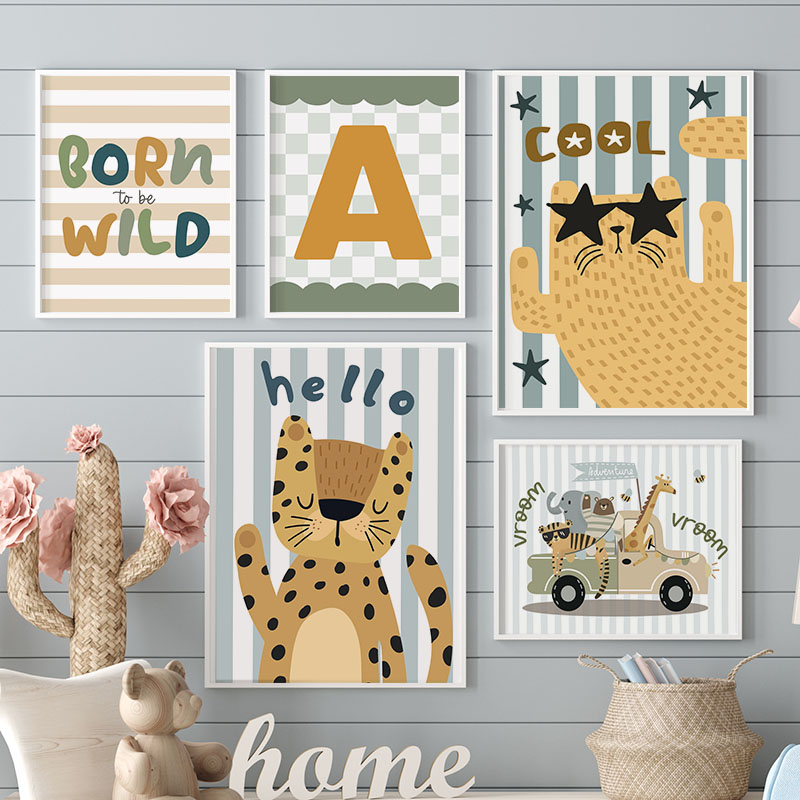 Baby Name Wall Art - Tableau mural personnalisé pour chambre de