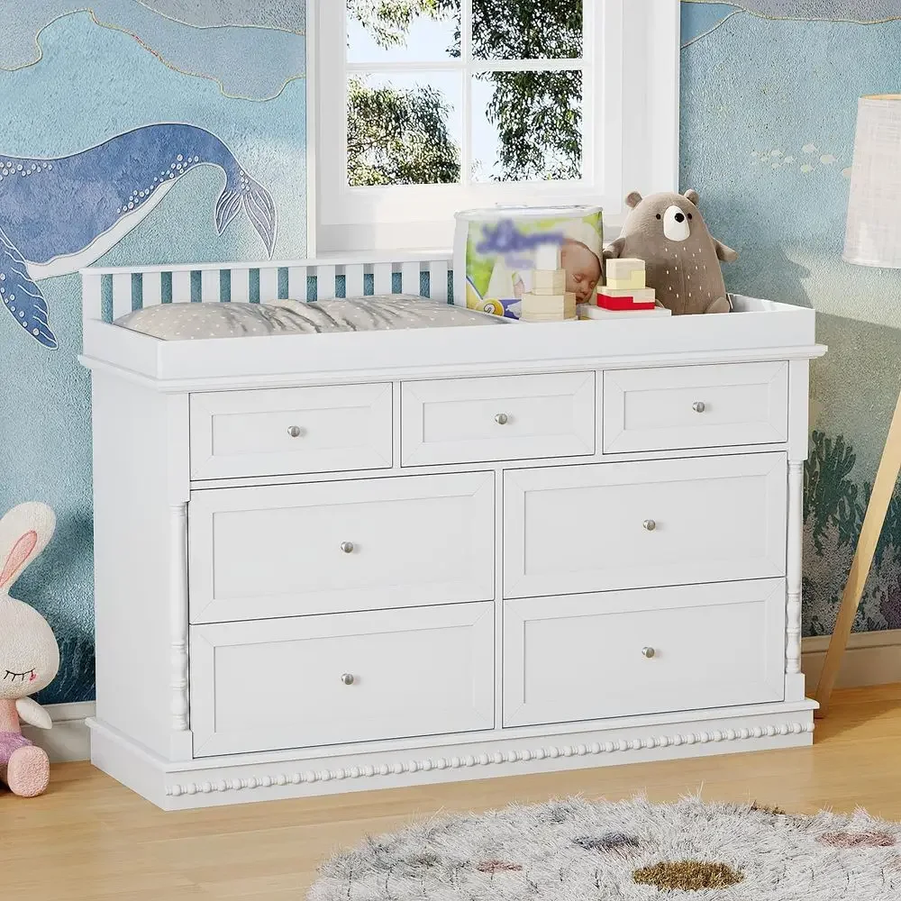 Baby Nursery Table - Commode pour bébé de 56,5 pouces