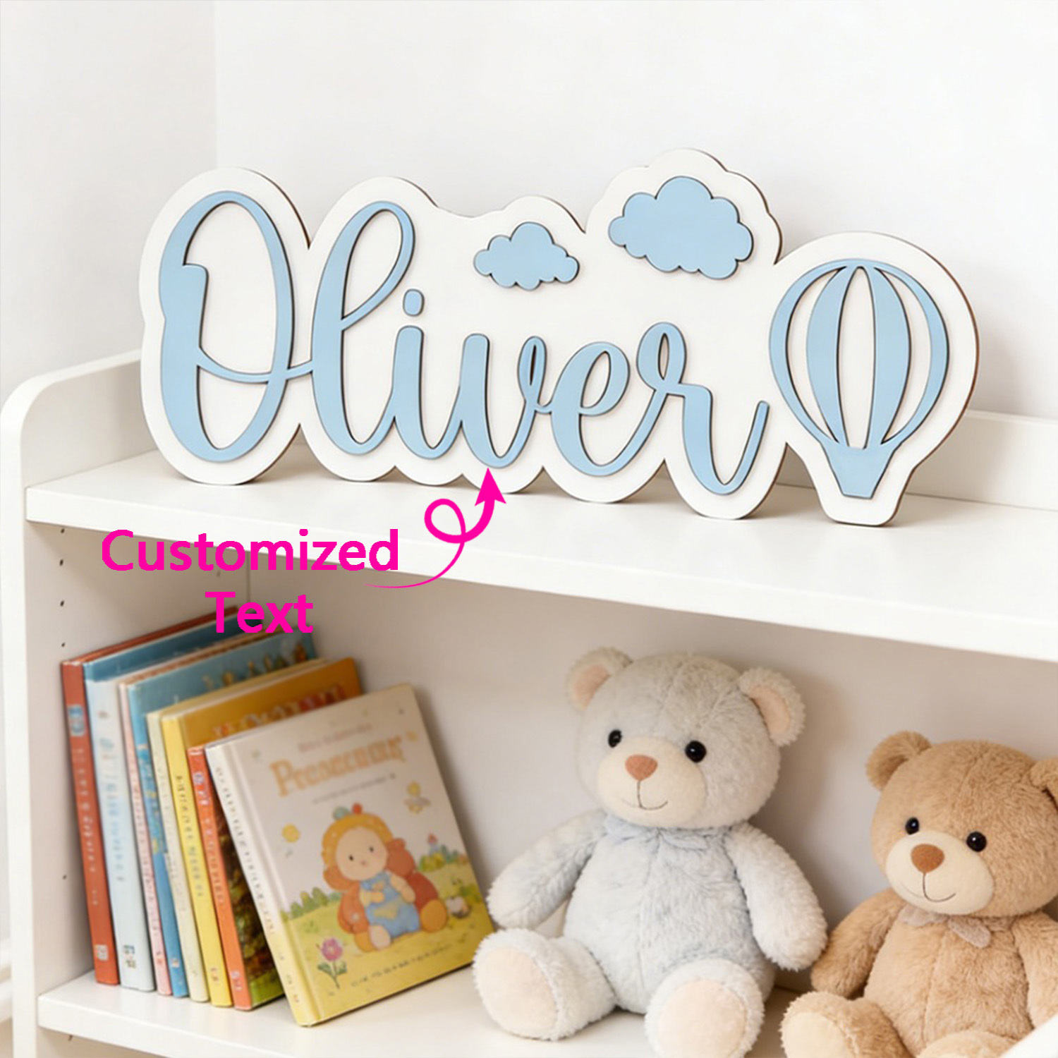 Baby Nursery Name - Panneau de chambre personnalisé avec nom,