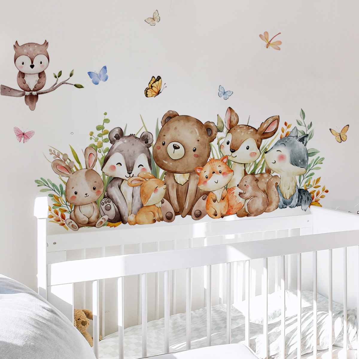 Baby Nursery Jungle Wallpaper - Autocollant mural animaux de la Jungle