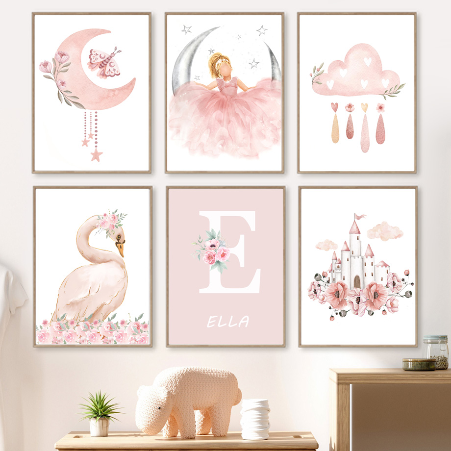 Toile murale d'ange rose pour  - Baby Nursery Modern avis et prix