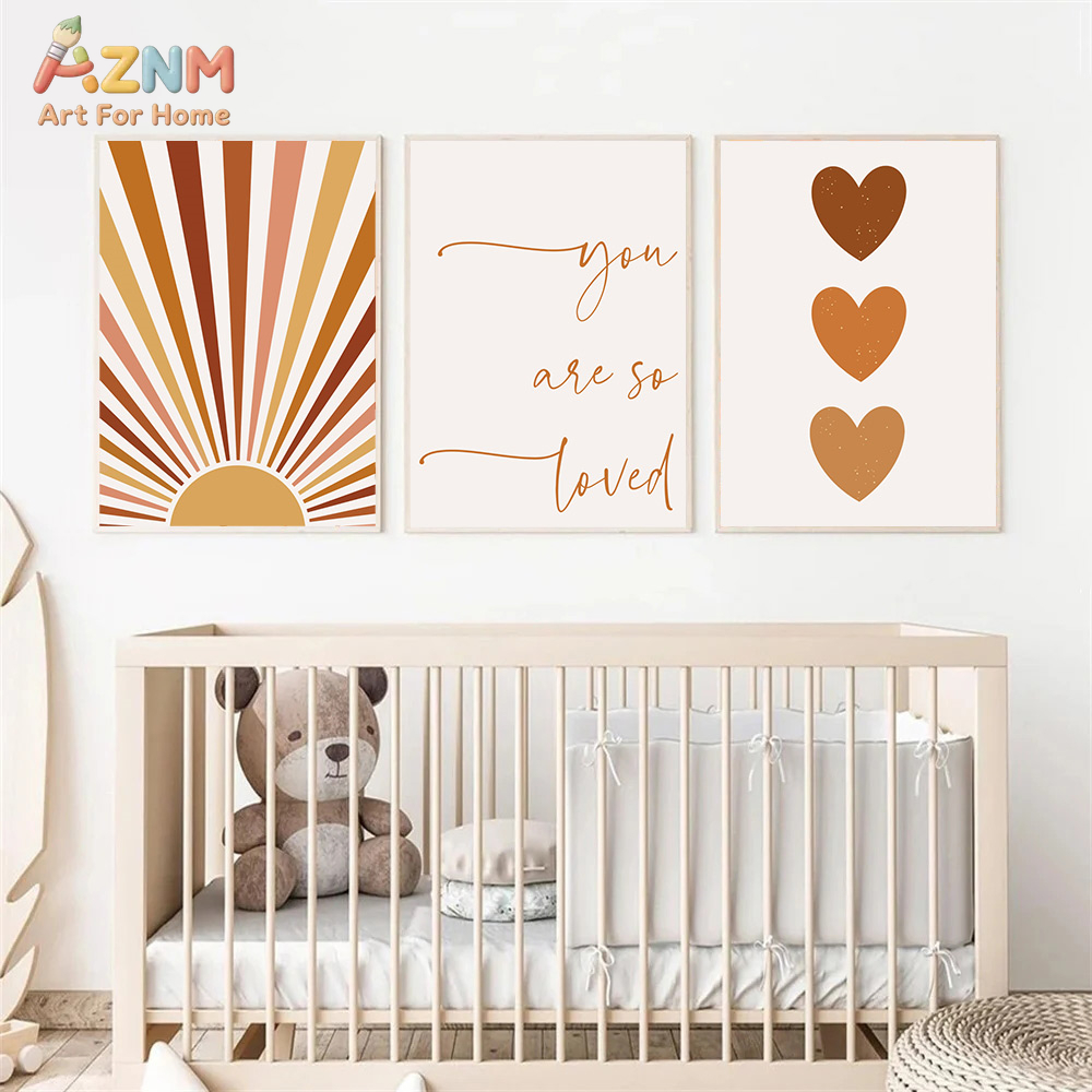 AZNM Boho Sun Moon Rainbow Can - Baby Nursery Wall Art avis et prix