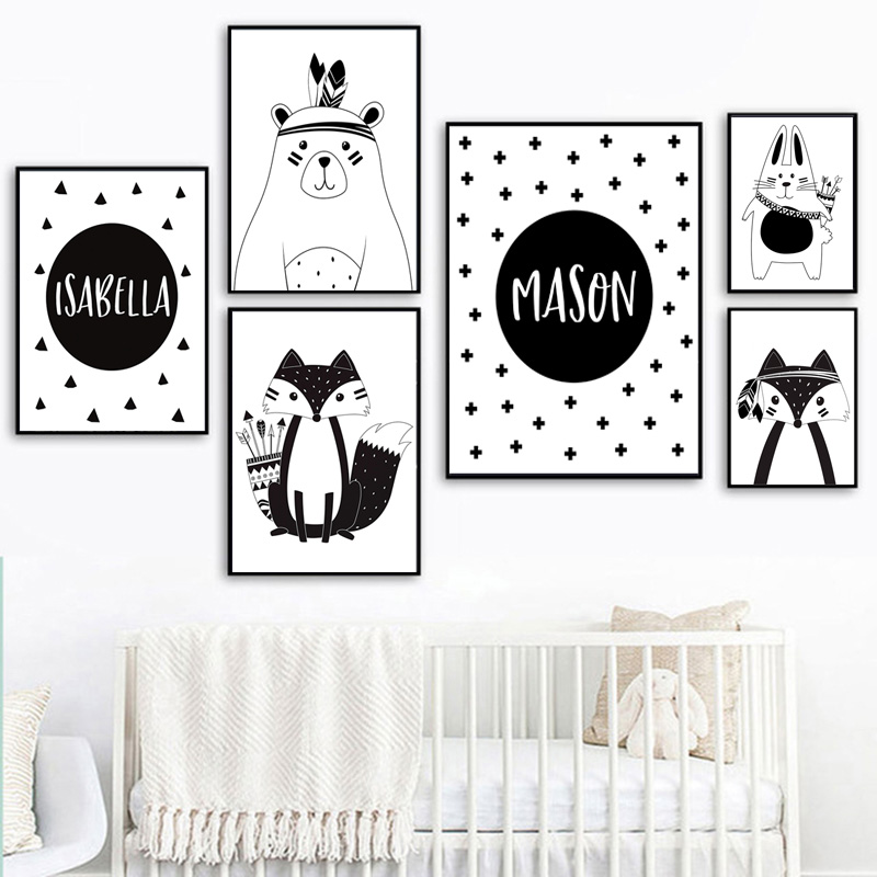 Affiche murale en toile noire  - Baby Name Wall Art avis et prix