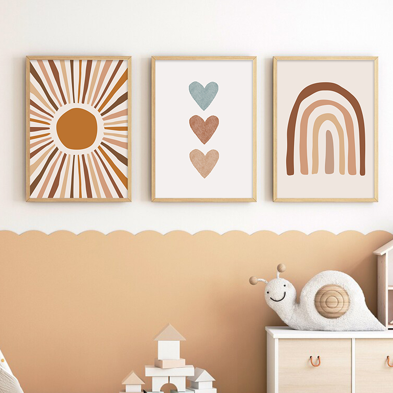 Abstrait soleil arc-en-ciel pe - Baby Name Wall Art avis et prix