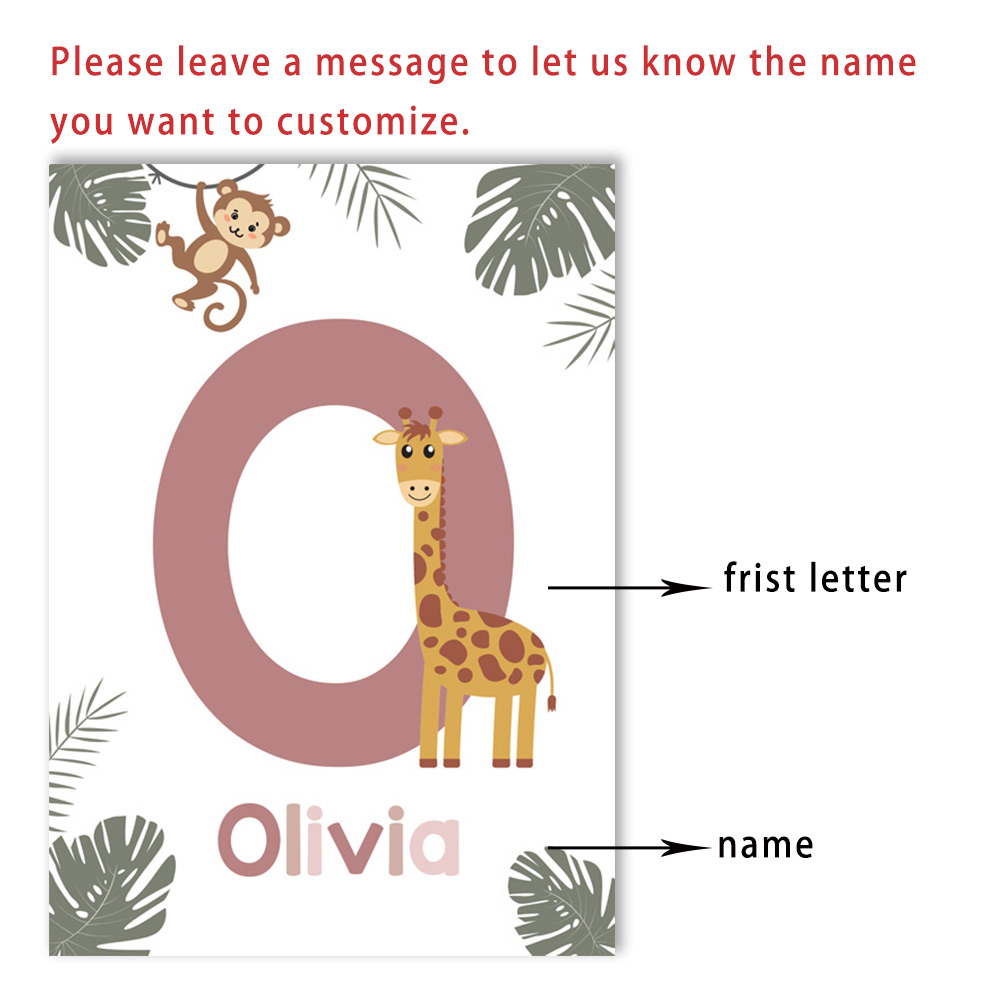 Affiches d'animaux de la Jungl - Baby Name Wall Art avis et prix
