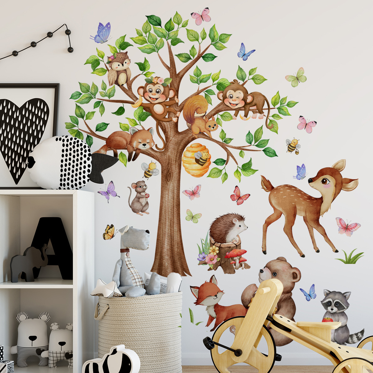 Dessin animé Jungle Animal arb - Baby Nursery Jungle Wallpaper avis et prix