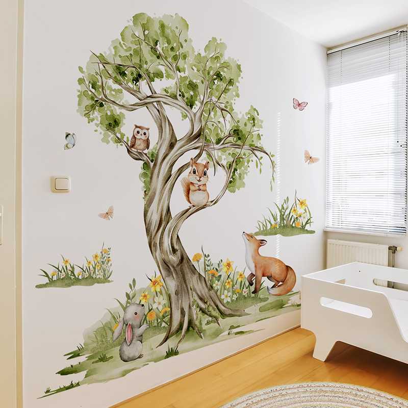 Autocollant mural aquarelle fo - Baby Nursery Jungle Wallpaper avis et prix