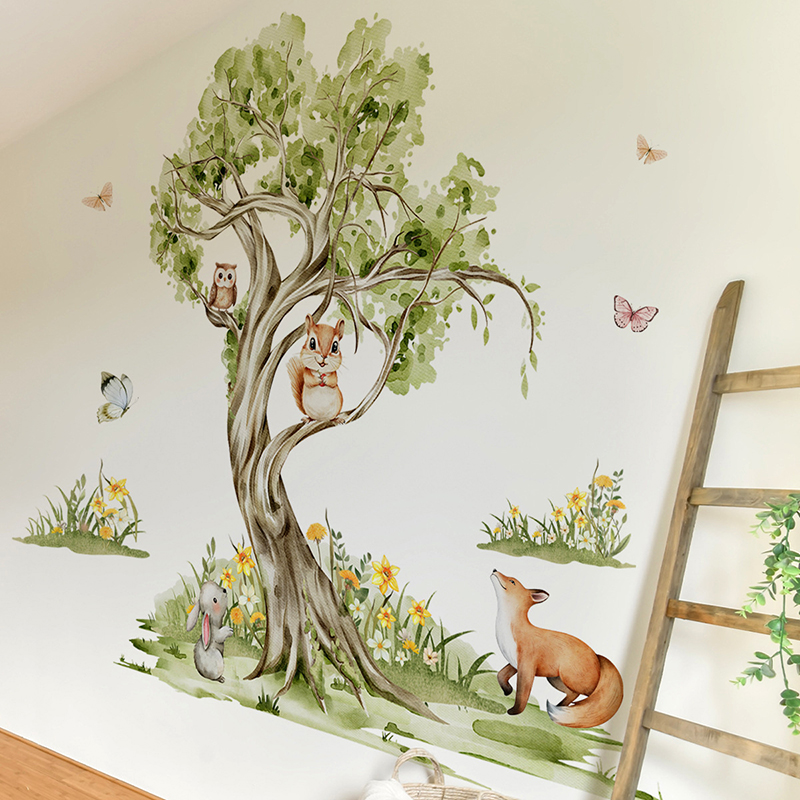 Autocollant mural aquarelle fo - Baby Nursery Jungle Wallpaper avis et prix