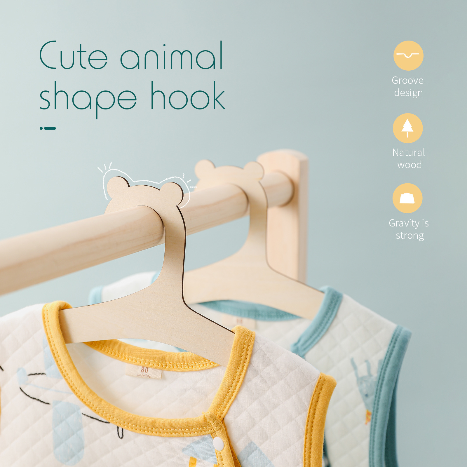 5/10 pièces Cintres en bois po - Baby Nursery Uniform avis et prix