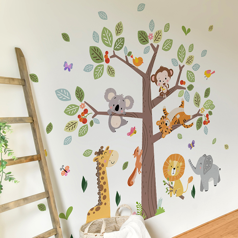 Grand autocollant mural en vin - Baby Nursery Jungle Wallpaper avis et prix