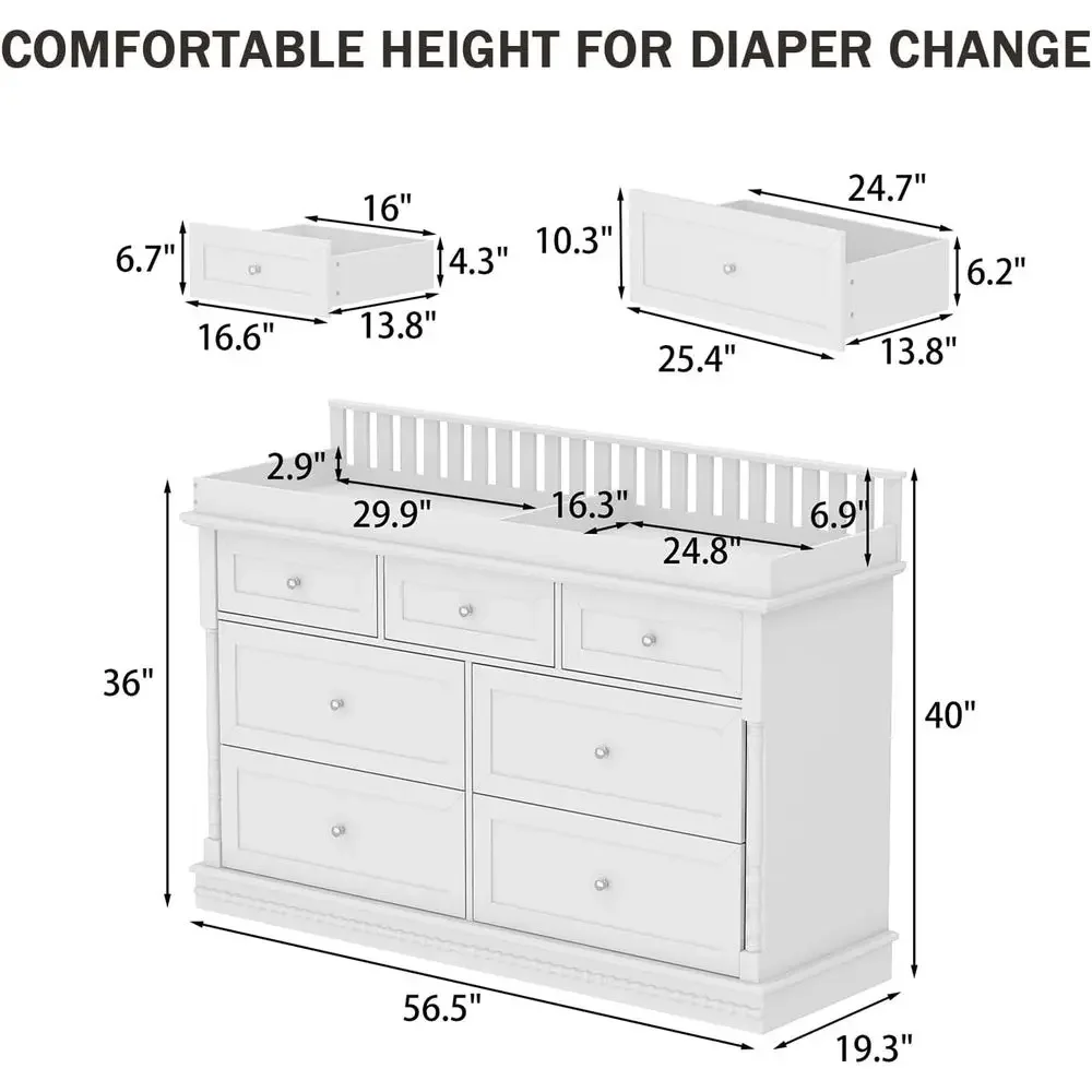 Commode pour bébé de 56,5 pouc - Baby Nursery Table avis et prix