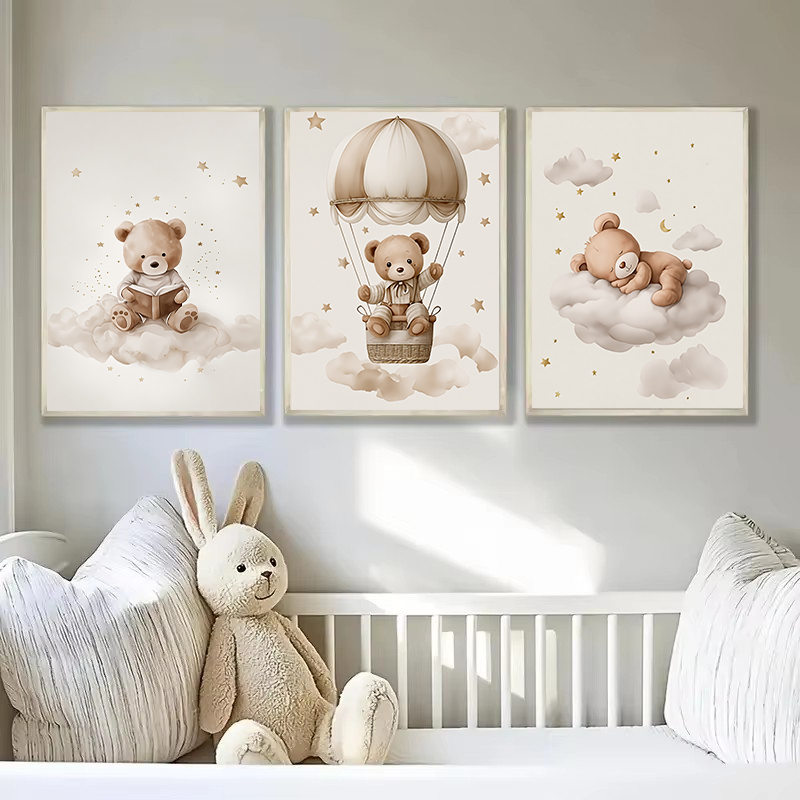 3 pièces/ensemble bohème ours  - Baby Name Wall Art avis et prix