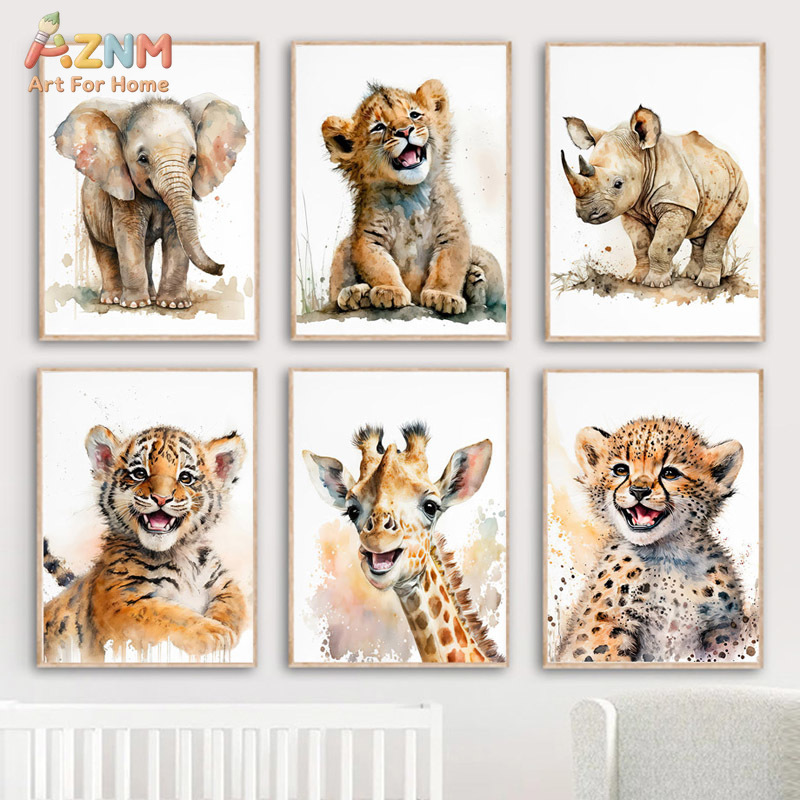 AZNm Watercolor Safari Baby An - Baby Zebra Nursery avis et prix